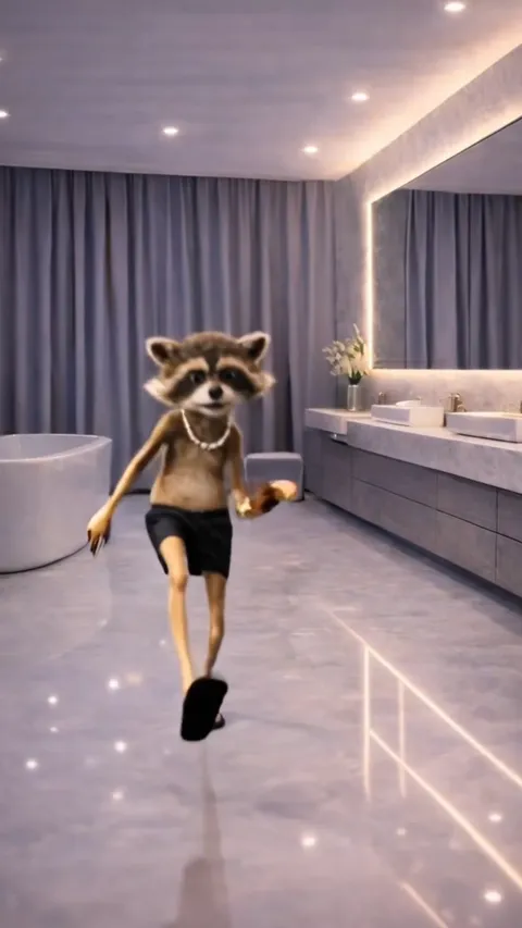 A raccoon performing a long, technical dance routine